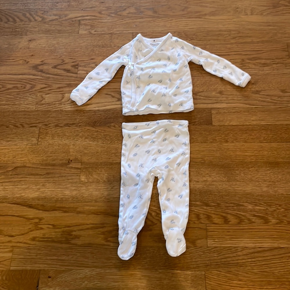 Baby boys 6 months Ralph Lauren two piece matching set. Footed
